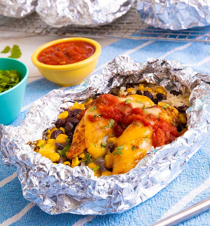 Chicken Burrito Bowl Foil Packs