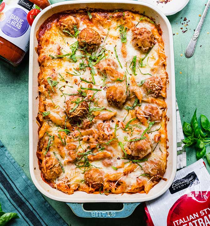 Meatball Pasta Bake