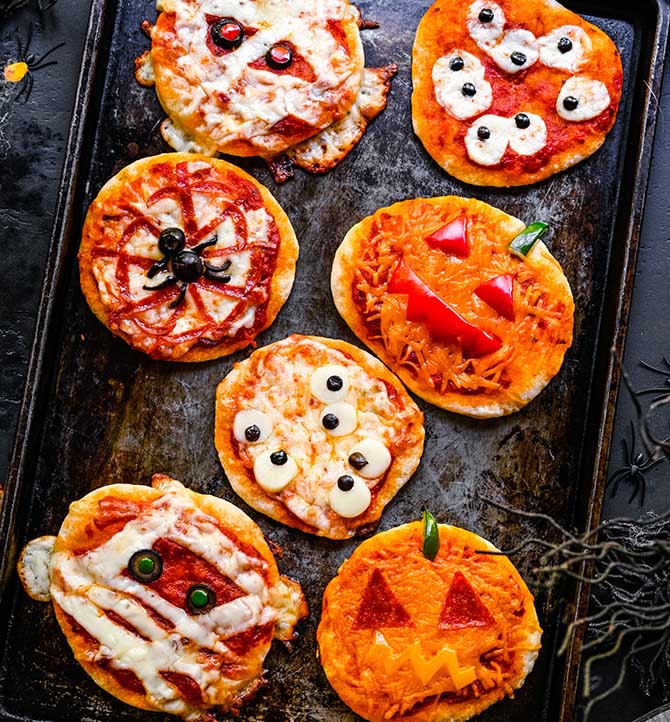 Mini Halloween Pizzas