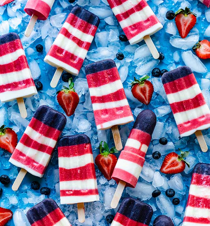 Red, White & Blue Popsicles